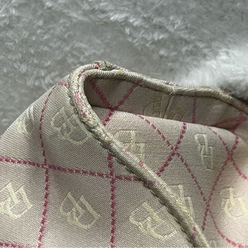 Dooney & Bourke Cream and Pink DB Monogram Tote Pink Leather Trim - Picture 11 of 16